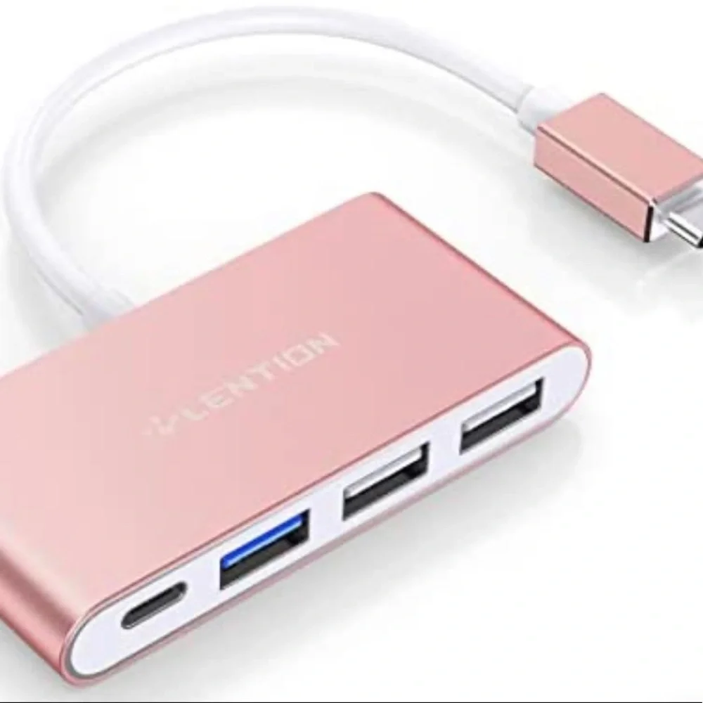 LENTION 4-in-1 USB-C Hub with Type C, USB 3.0, USB 2.0